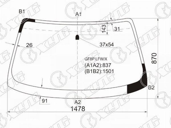 Стекло лобовое MAZDA CAPELLA /626 4 /5D 97-02