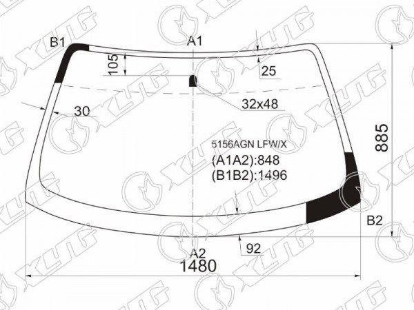 Стекло лобовое MAZDA 626 /CAPELLA G14S 5D WGN 97-02
