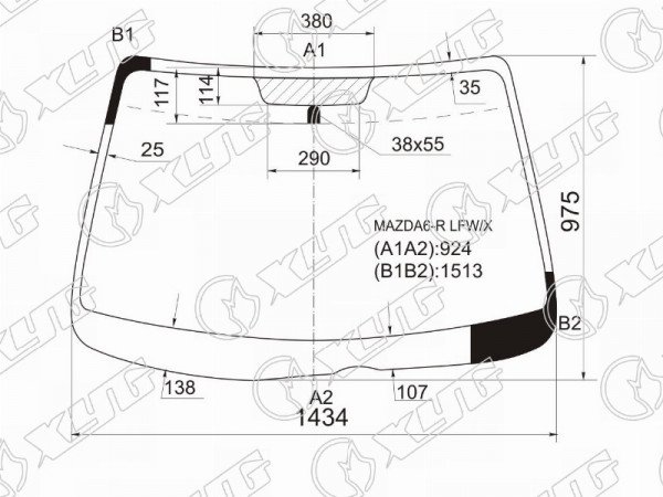 Стекло лобовое MAZDA ATENZA 4 /5D SED /HBK /WGN 02-07