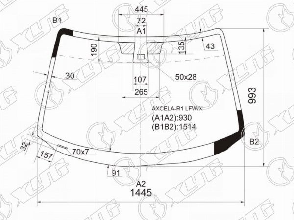 Стекло лобовое (Датчик дождя) Mazda Axela 03-09