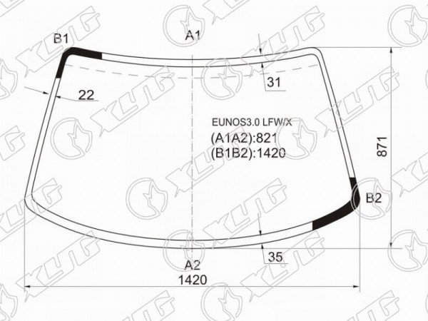 Стекло лобовое MAZDA MX-3 /EUNOS PRESSO CPE 91-98