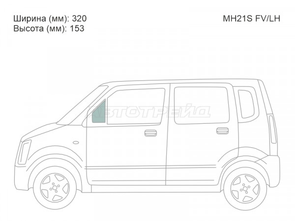 Стекло форточки (Спереди / Слева / Цвет зеленый) Mazda AZ-Wagon 03-08  / Suzuki Wagon R 03-08