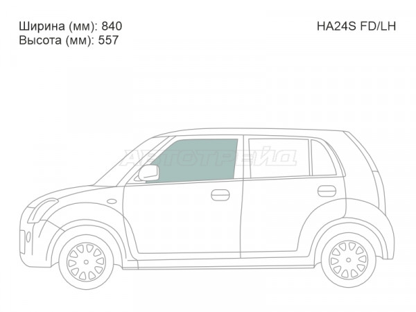 Стекло боковое опускное (Спереди / Слева / Цвет зеленый) Mazda Carol 04-09  / Nissan Pino 07-10