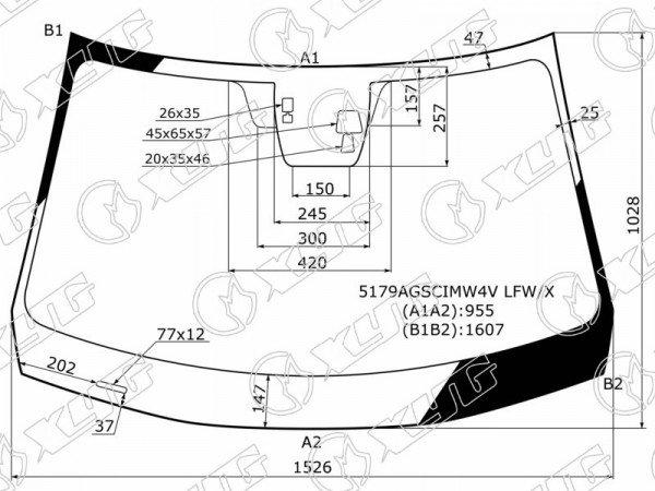 Стекло лобовое + 2 камеры + дд MAZDA CX-5 12-17