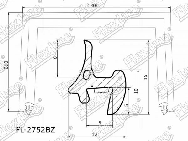 Молдинг лобового стекла (П-образный) Mazda CX-9 07-15