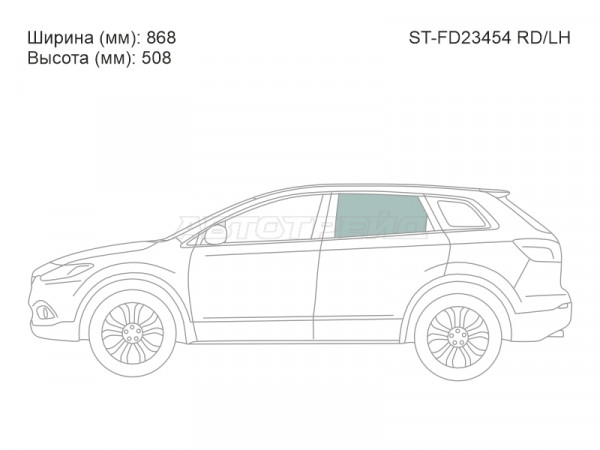 Стекло боковое опускное (Сзади / Слева / Цвет зеленый) Mazda CX-9 07-15