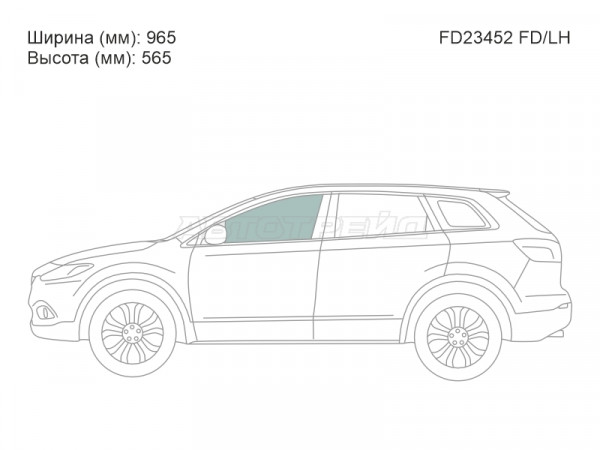 Стекло боковое опускное (Спереди / Слева / Цвет зеленый) Mazda CX-9 07-15
