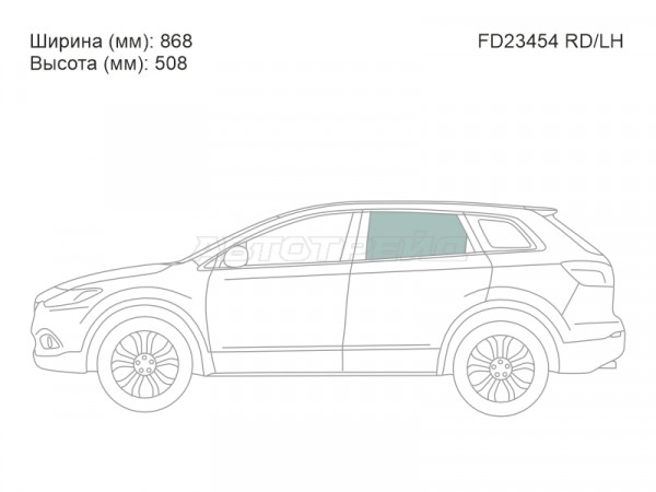 Стекло боковое опускное (Сзади / Слева / Цвет зеленый) Mazda CX-9 07-15