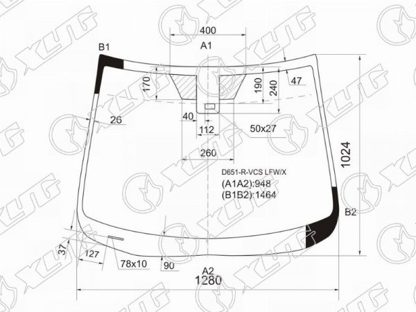Стекло лобовое (Датчик дождя) Mazda Demio 07-14