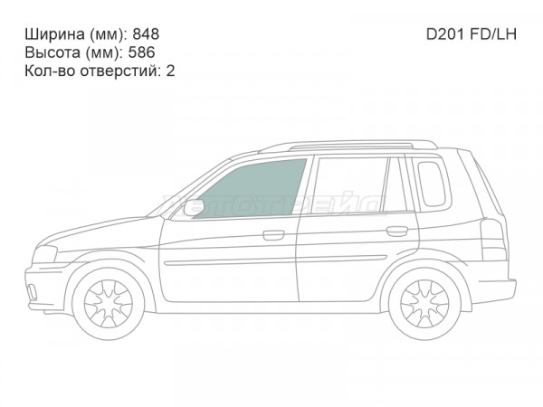 Стекло боковое опускное (Спереди / Слева / Цвет зеленый) Mazda Demio 96-02