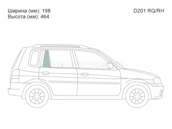 Стекло форточки (Сзади / Справа / Цвет зеленый) Mazda Demio 96-02