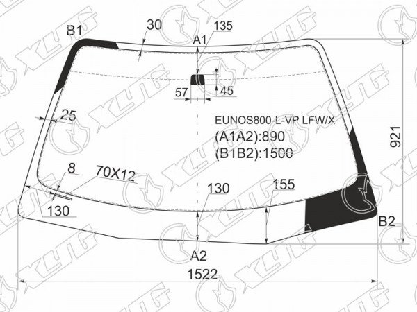 Стекло лобовое MAZDA MILLENIA 4D SED 93-03