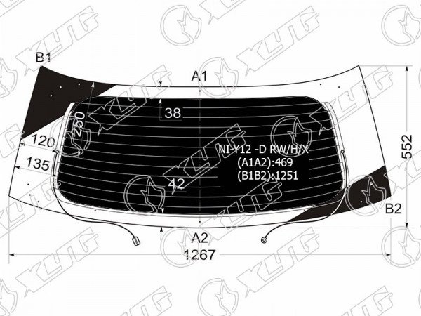 Стекло заднее затемненное с обогревом NISSAN AD /WINGROAD #Y12 06-