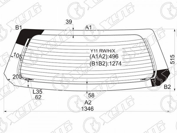 Стекло заднее с обогревом NISSAN AD /WINGROAD Y11 99-02