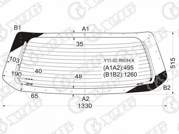 Стекло заднее с обогревом NISSAN AD /WINGROAD Y11 02-06