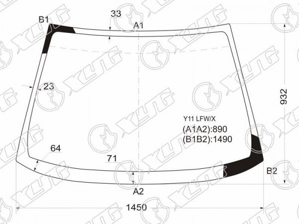 Стекло лобовое NISSAN AD /WINGROAD /MAZDA FAMILIA VAN 99-06