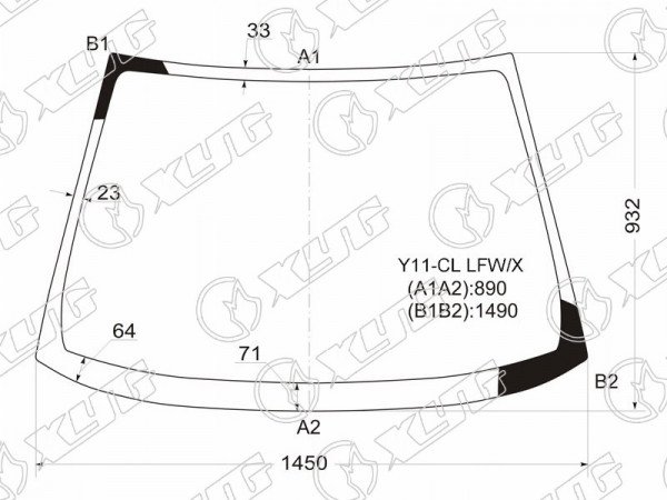 Стекло лобовое NISSAN AD /WINGROAD /MAZDA FAMILIA VAN 99-06
