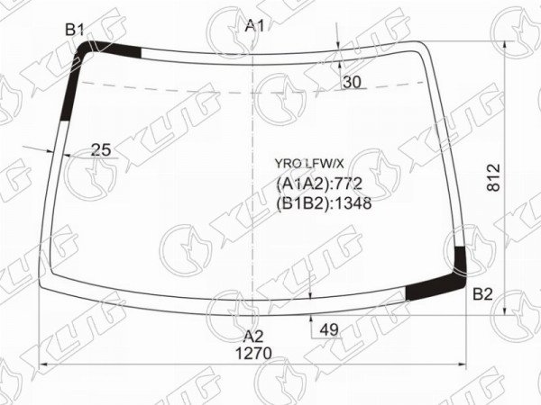 Стекло лобовое MAZDA LAPUTA 99-06