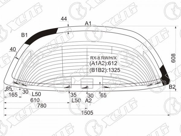 Стекло заднее с обогревом MAZDA RX-8 03-09