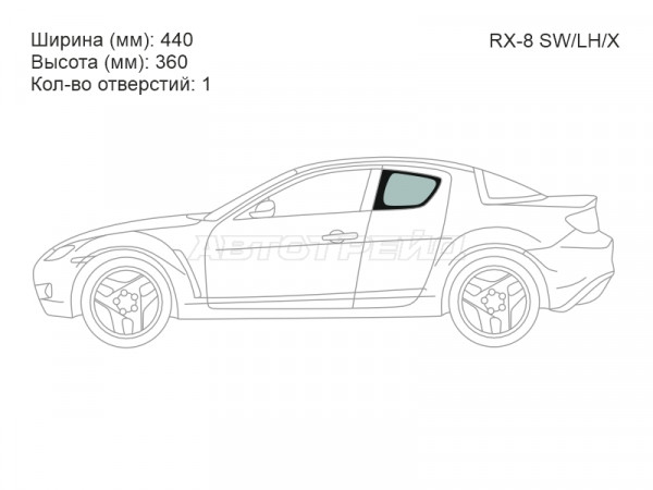Стекло кузова боковое (не опускное) (Слева / Цвет зеленый) Mazda RX-8 03-12