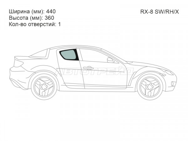 Стекло кузова боковое (не опускное) (Справа / Цвет зеленый) Mazda RX-8 03-12