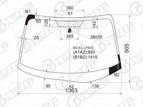 Стекло лобовое MAZDA RX-8 03-09