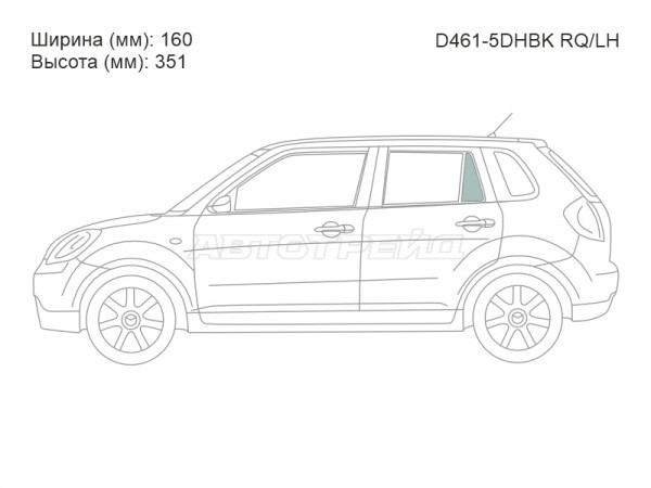 Стекло форточки (Сзади / Слева / Цвет зеленый) Mazda Verisa 04-15