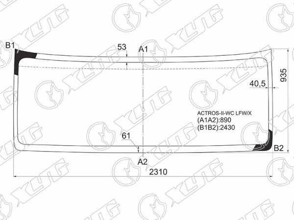 Стекло лобовое Mercedes-Benz Actros 12-  / Kamaz 54901 17-