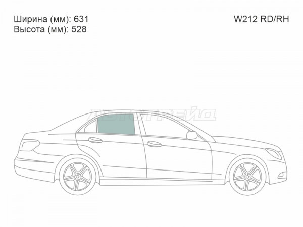 Стекло боковое опускное (Сзади / Справа / Цвет зеленый) Mercedes-Benz E-Class 09-17