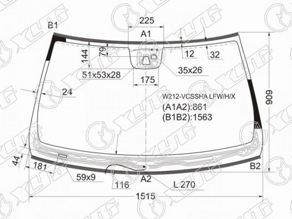 Стекло лобовое с обогревом щеток + дд + камера MERCEDES-BENZ E-CLASS W212 4 /5D 10-13