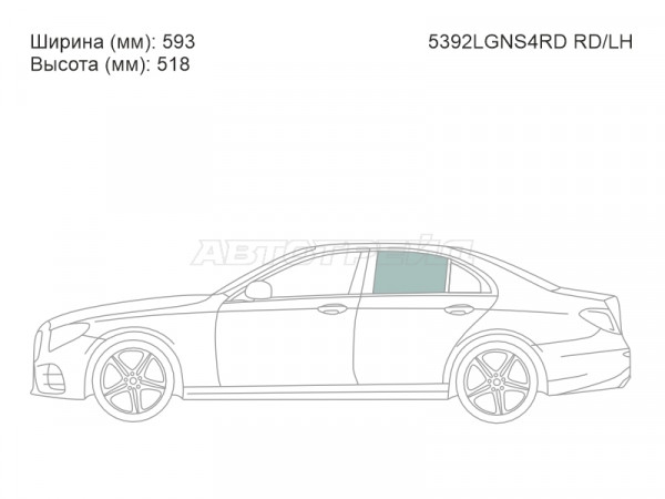 Стекло боковое опускное (Сзади / Слева / Цвет зеленый) Mercedes-Benz E-Class 16-20