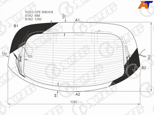 Стекло заднее с обогревом MERCEDES-BENZ GLC-CLASS CPE C253 16-