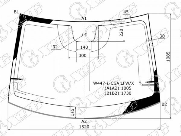 Стекло лобовое с дд + антенна MERCEDES-BENZ VITO 14-