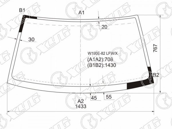 Стекло лобовое MERCEDES-BENZ 190 W201 82-84