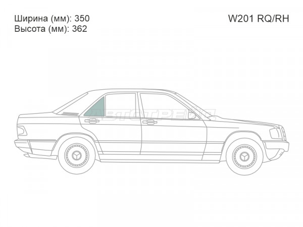 Стекло форточки (Сзади / Справа / Цвет зеленый) Mercedes-Benz 190 82-94