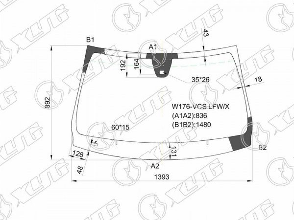 Стекло лобовое + дд MERCEDES-BENZ A-CLASS W176 5D 12-15