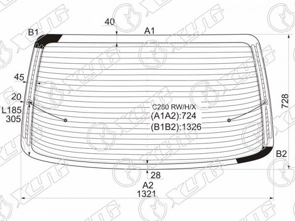 Стекло заднее с обогревом MERCEDES-BENZ C-CLASS W202 4D 93-00