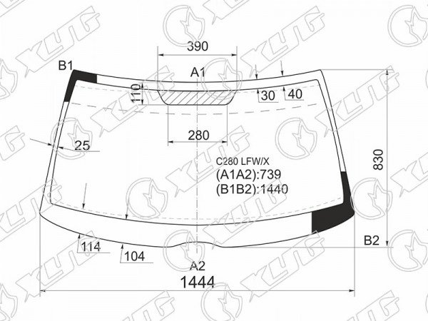 Стекло лобовое MERCEDES-BENZ C-CLASS W202 4 /5D 93-00