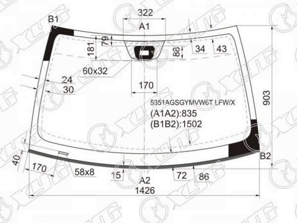 Стекло лобовое + дд MERCEDES-BENZ C-CLASS W203 4 /5D 03-07