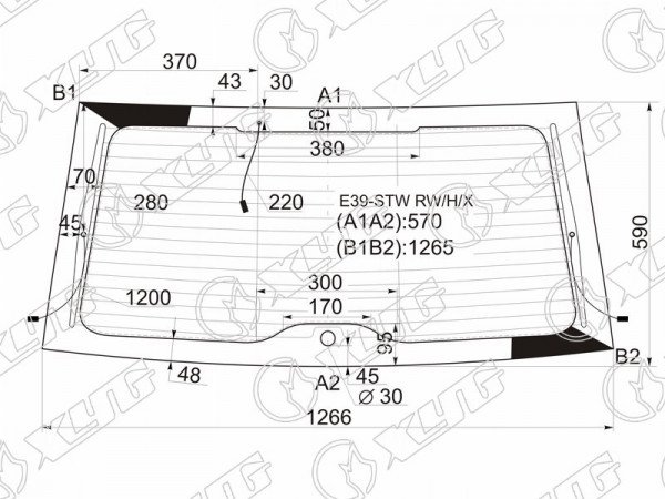 Стекло заднее с обогревом BMW 5-SERIES E39 5D WGN 95-03