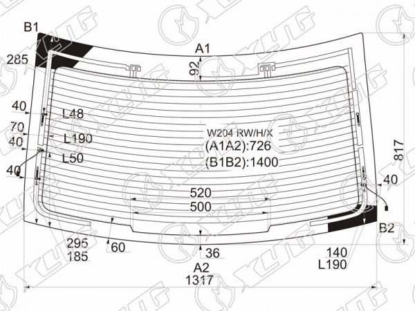 Стекло заднее с обогревом MERCEDES-BENZ C-CLASS W204 4 /5D 07-14