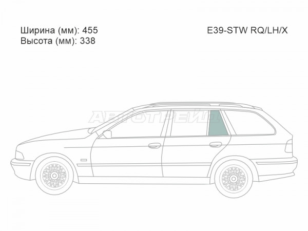 Стекло форточки (Сзади / Слева / Цвет зеленый) BMW 5-Series 95-04