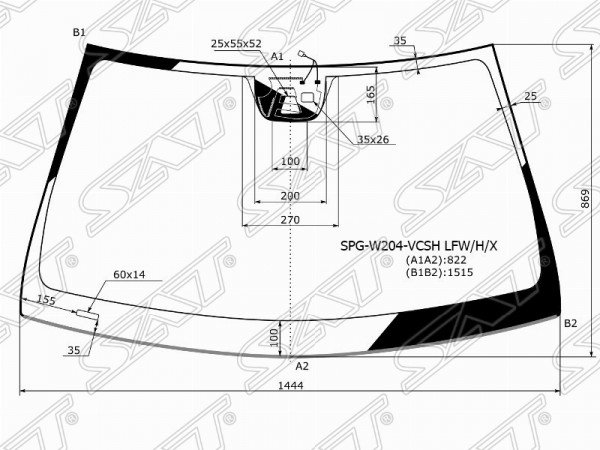 Стекло лобовое + дд + камера +обогрев камеры MERCEDES-BENZ C-CLASS W204 4 /5D 07-14