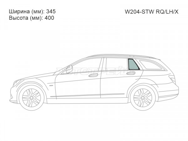 Стекло форточки (Сзади / Слева / Цвет зеленый) Mercedes-Benz C-Class 07-15