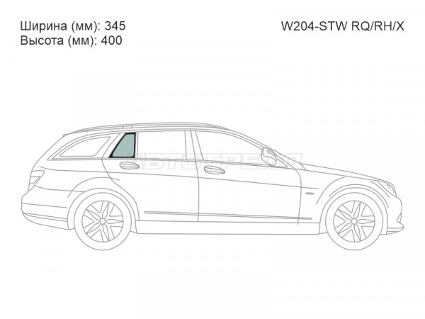 Стекло форточки (Сзади / Справа / Цвет зеленый) Mercedes-Benz C-Class 07-15
