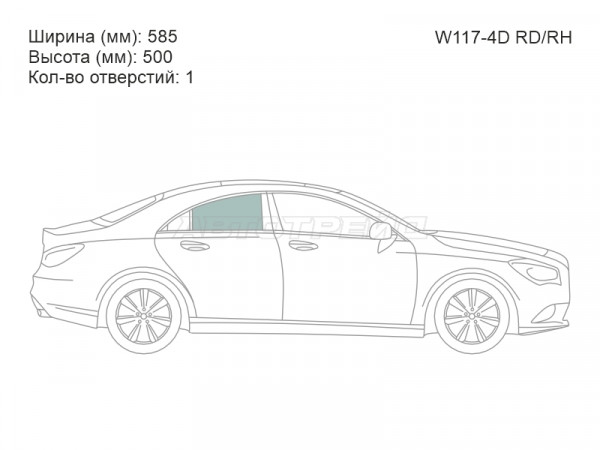 Стекло боковое опускное (Сзади / Справа / Цвет зеленый) Mercedes-Benz CLA-Class 13-19