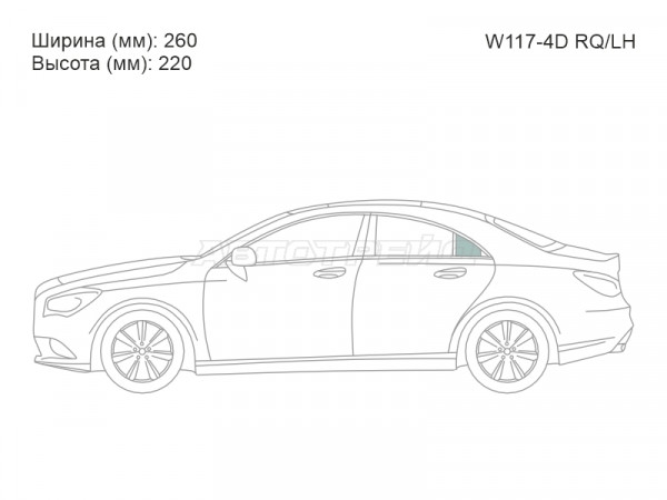 Стекло кузова боковое (не опускное) (Слева / Цвет зеленый) Mercedes-Benz CLA-Class 13-19