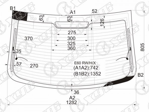 Стекло заднее с обогревом BMW 5-SERIES E60 4D 03-09