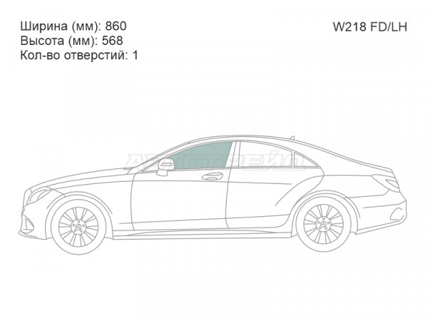 Стекло боковое опускное (Спереди / Слева / Цвет зеленый) Mercedes-Benz CLS-Class 10-17