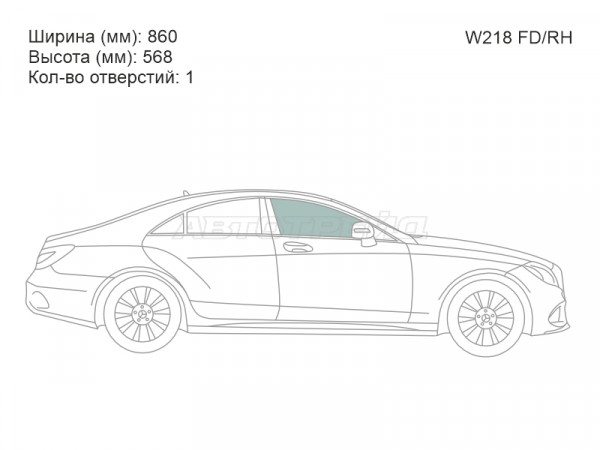 Стекло боковое опускное (Спереди / Справа / Цвет зеленый) Mercedes-Benz CLS-Class 10-17